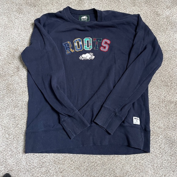 Roots Plaid Letter Crewneck - Picture 1 of 2